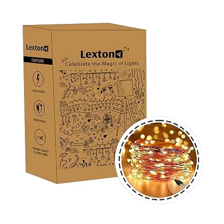 Lexton 10 m Led Copper String Light USB Sourced Warm White for Indoor Outdoor Decorations Diwali Christmas Wedding Party Lawn