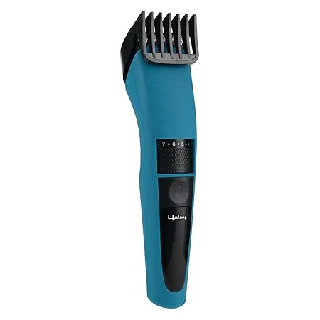 Lifelong Beard Trimmer for Men Lasts 5x Longer 20 Length Settings Cordless Stainless Steel Blades Rechargeable Premium Rubber Grip Design 1 Year Warranty LLPCM107 Blue 