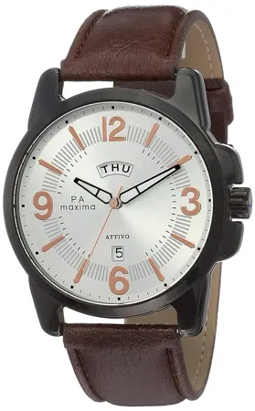 Maxima Analog Silver Dial Men s Watch O 57040LAGB