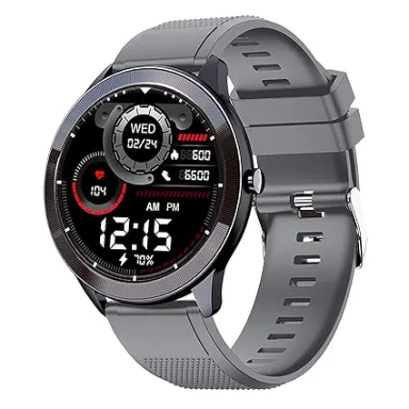 Maxima Max Pro X4 Smartwatch with SpO2 Up to 15 Day Battery life 1 3 Round Full touch Display with Ultra Bright Screen of 380 Nits 10 Sports Mode Continuous Heart Rate Monitoring Grey 