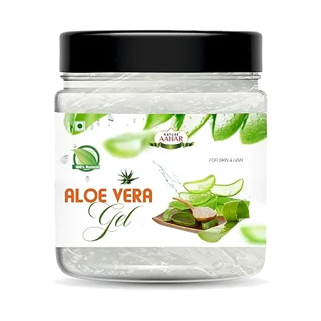 Nature Aahar Aloe Vera Gel For Face Hair Acne Scars Glowing Radiant Skin Treatment Natural Multi Purpose Gel For Moisturizing Smoothing Skin 400 g 