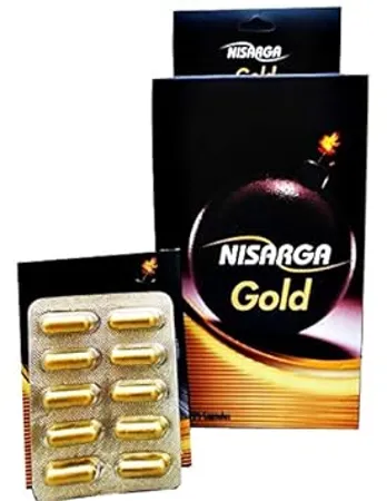 Neuhack Nisarga Gold Shilajit 20 Capsules 500 mg with Ashwagandha Kaunch Beej Helps with Strength Stamina Vigor Ayurvedic supplement