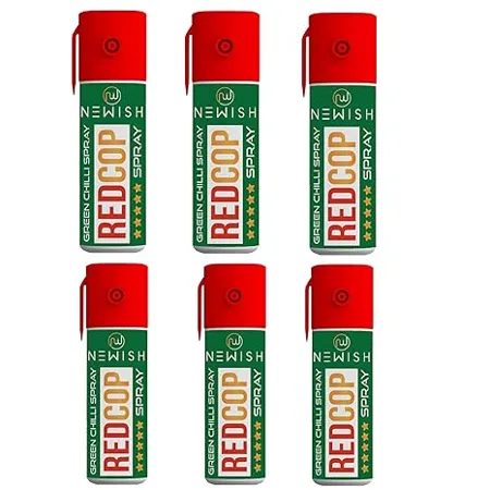 Newish Metal Powerful Green Chilli Self Defence Spray for Women Women Safety Gadgets Self Protection Weapons Each 55 ml 35 g Pack of 6