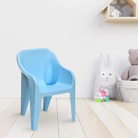Nilkamal Plastic Eeezygo Baby Chair Modern and Comfortable with Arm and Backrest for Study Play Chairs for Home Dining Room Bedroom etc Garden Dust Free 100 Polypropylene Stackable Chairs Blue
