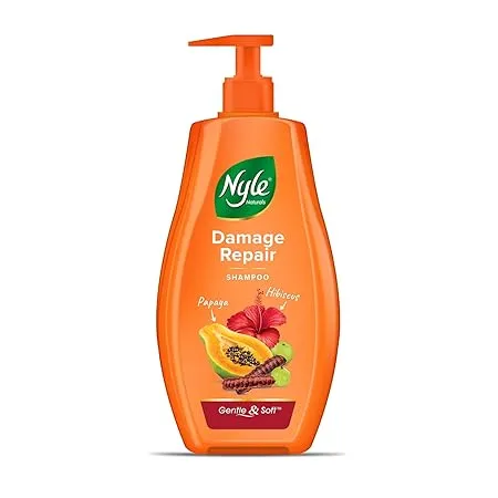 Nyle Naturals Damage Repair Shampoo Hair Repair Shampoo With Papaya Hibiscus and Shikakai Gentle Soft Formulation For Men Women 800ml