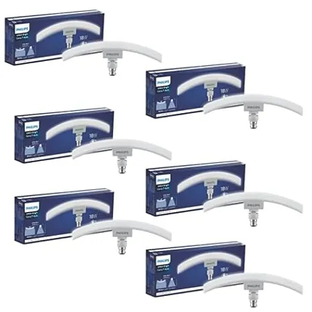 Philips 18 Watts Stellar Bright Curvy LED T Bulb Base B22 Crystal White Pack of 6 