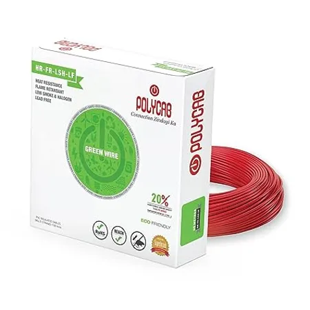 Polycab Eco Friendly Green Wire Colour RED 90m 0 75sqmm