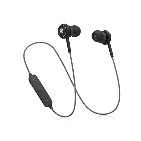 Portronics Harmonics 224 POR 1156 Wireless Bluetooth 5 0 Sports Headset with High Bass Powerful Audio Drivers Comfort Fit Supreme Sound Built in Mic for Calls All Android iOS Devices Black
