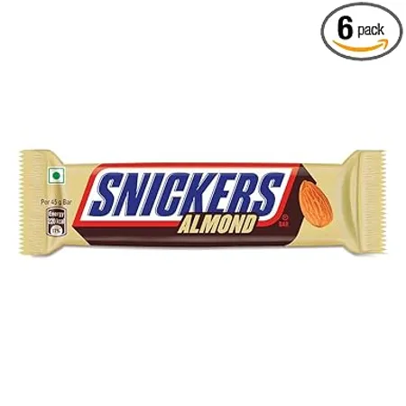 Snickers Almond Chocolate Bar 45g Pack of 6 