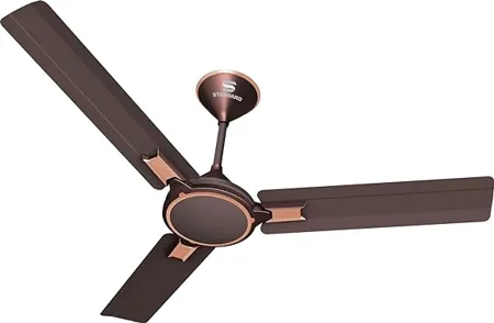 Standard Ameo 1200mm High Speed Decorative Ceiling Fan Anti Dust Energy Efficient BEE Star Rated 2 Year Warranty Wider Air Delivery Mettalic Finish Espresso Brown Metallic Brown Pack of 1 