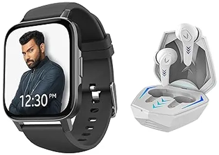 TAGG Verve NEO Smartwatch 1 69 HD Display 60 Sports Modes Rogue 100Gt Bluetooth Truly Wireless Gaming in Ear Earbuds with 50Ms Low Latency for Better Gaming 20Hrs Playtime with Mic with Enc