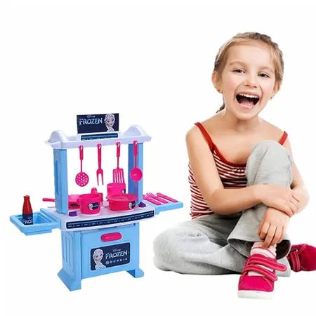 TOY ZONE Frozen Kitchen Set 45984 Kitchen Set for Kids Disney Kids Kitchen Chef Kitchen Set Play Set for Girls Role Play Set Cooking Toy Pretend Play Kitchen Accessories Set Household Set