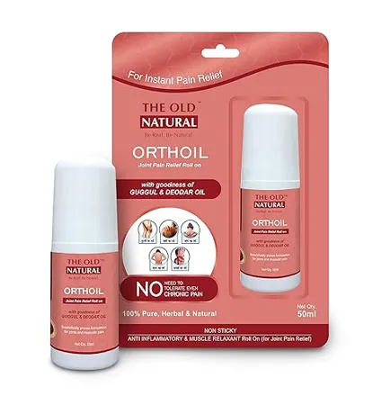 The Old Natural Orthoil Ortho Pain Relief Ayurvedic Medicine Oil 50ml Roll On I For Joint Pain Relief I 100 Herbal Oil With No Stickiness I Easy To Carry Pack of 1 50ml 