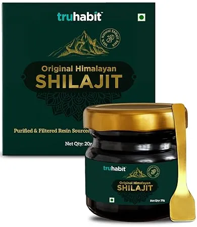 TruHabit Original Himalayan Shilajit for Man Woman 20g Shilajit Original Resin Silajit Original Himalayan Natural Stamina Booster for Men Lab Tested Shilajit Resin