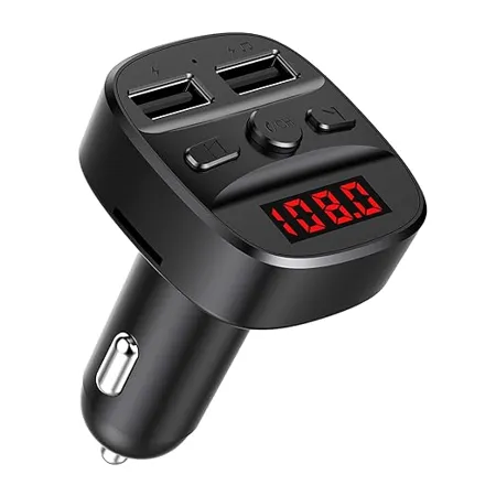 WeCool Smart T60 Bluetooth FM Transmitter for Music Streaming Hands Free Calling Car Bluetooth Device for Music System Music Streaming from Smartphone or Micro SD or USB Dual USB Charger Ports
