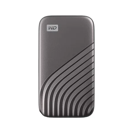 Western Digital 2TB My Passport Portable SSD 1050MB s R 1000MB s W Upto 2 Meter Drop Protection HW Encryption Type C Cable Type A Adaptor for PC Mac Space Grey 5Y Warranty External SSD