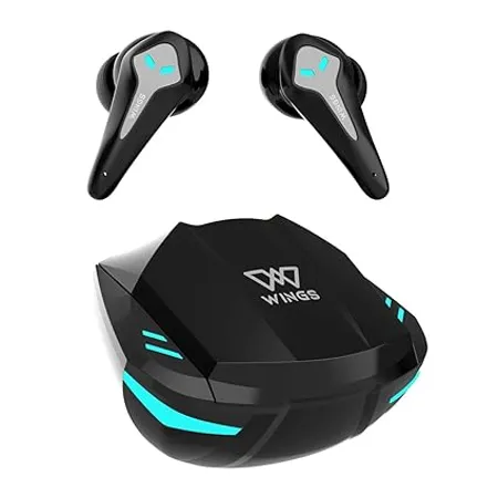 Wings Phantom 320 Gaming Earbuds with Bluetooth 5 3 Best Gaming Earphones with Gaming Mode 40ms Latency Earpods Sync App Support New Earbuds with Gaming Inspired Design