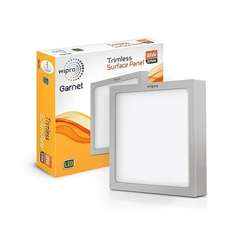 Wipro D651827 Garnet 18 Watt Trimless Panel Light Warm White Yellow Square 