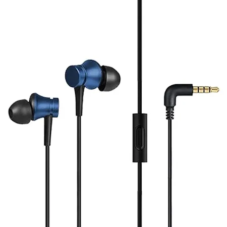 Xiaomi Wired in Ear Earphones with Mic Ultra Deep Bass Metal Sound Chamber Blue 