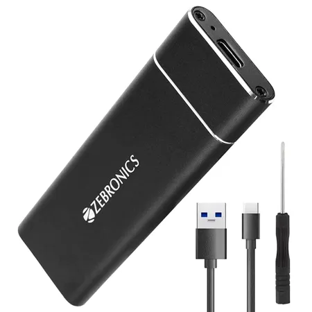 Zebronics CM01 M 2 SATA SSD Enclosure with Aluminum Case Type C 3 1 Gen 1 Upto 5Gbps and Upto 2TB Max Storage Capacity 