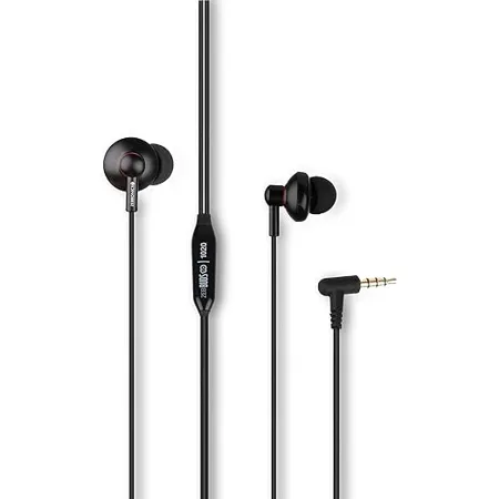 Zebronics Zeb Buds 10 Black In Ear Wired Earphones with Mic Metallic Design L Shaped Connector 13 5mm NdFeb Drivers