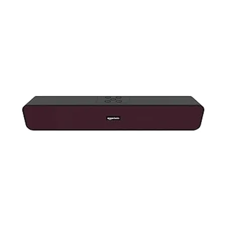 amazon basics 16W Bluetooth Soundbar Speaker with 1200mah Battery BT v5 3 Aux USB Port for Mobile PC Tablets and Laptops Black Maroon 