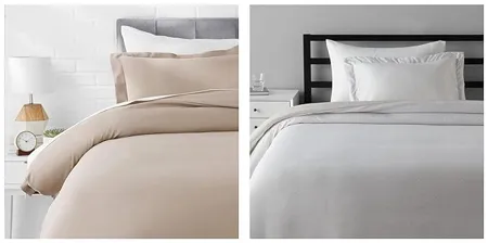amazon basics Comforter Cover Set with Pillow Cover Single 66X90 Inch 2 Piece Grey Crosshatch Comforter Cover Set with Pillow Cover Single 66X90 Inch Taupe 2 Piece 