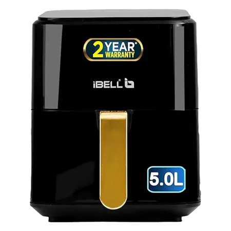 iBELL AF500M Air Fryer 5 L Digital Fryer with 7 Cooking Presets Full Touch Controls Smart Rapid Air Technology Timer Function with Auto off Fully Adjustable Temperature Settings Black 