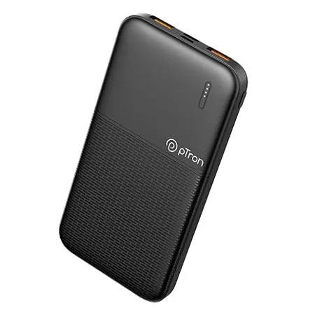 pTron Newly Launched Dynamo 10000mAh 22 5W Power Bank Made in India 20W PD Fast Charging 3 Output 2 Input Ports Type C PD Micro USB Li Polymer Battery Multiple Layers of Protection Black 