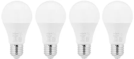 wipro Garnet 9W LED Bulb for Home Office Warm White 2700K E27 Base 220 degree Light coverage 4Kv Surge Protection 400V High Voltage Protection Energy Efficient Pack of 4