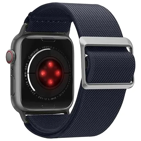 AmazonBasics Lite Fit Fabric Strap for Apple Watch Series 7 4 5cm 6 5 4 4 4cm 3 2 1 4 2cm Navy