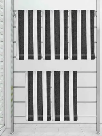 Athom Trendz Ecosaviour Striped Cotton Bath Towel 70x140 cm Multicolour Pack of 5