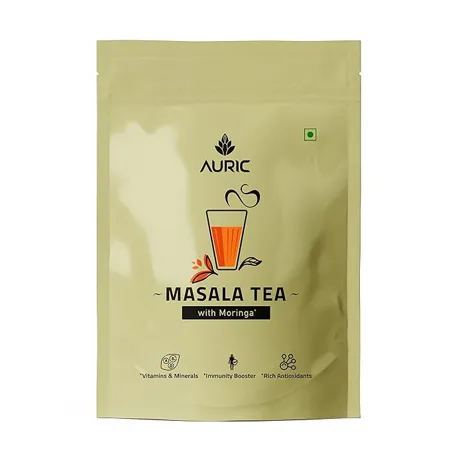 Auric Kadak Moringa Masala Tea Black Tea from Assam Darjeeling Tea Masala Powder Blended with Real Spices Cardamom Ginger Black Pepper 250 Gms 125 cups