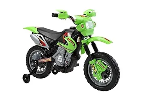 Brunte Green Kids Battery Operated Ride on Lean Bike with Light