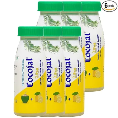 Cocojal Lime Tender Coconut Water No Added Preservatives No Added Flavours Not from Concentrate 200 ml Pack of 6 