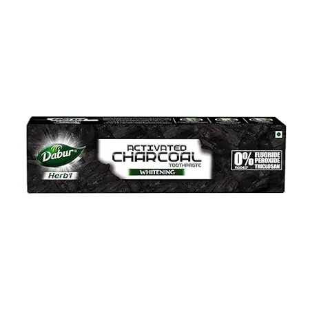 DABUR Herb L Activated Charcoal Toothpaste 120G Black Gel Toothpaste Whitening Toothpaste Fluoride Free Fights Plaque Extrinsic Stains With Power Of Charcoal Mint Cool Refreshing Mouth Experience