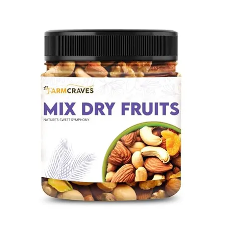 FARMCRAVES Premium Mixed Dry Fruits 1000g Almonds Cashew Apricot Green Black Raisins Kiwi High in Protein Dietary Fibre Rich in Magnesium Mixed Nuts Healthy Snacks I Reusable Jar