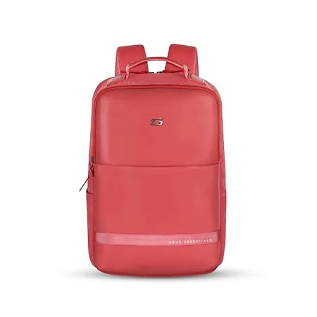 Gear Elevate Faux Leather 20L Water Resistant Anti Theft Laptop Bag Backpack Office Bag with RainCover for Men Women Pink 