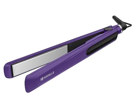 Havells HS4101 Ceramic Plates Fast Heat up Hair Straightener Straightens Curls Suitable for all Hair Types Worldwide voltage compatible Purple 