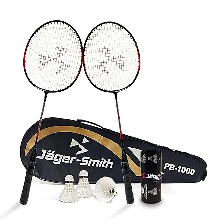 Jager Smith PB 1000 Combo Featherlite 2 Pack of 3 Feather Shuttles with Full Body Cover