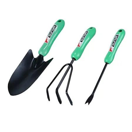 Kraft Seeds Sunya Tool Combo Pack of 3 Gardening Green Plastic Handle Weeder Big Trowel and Cultivator Heavy Garden Cultivating Tools for Garden Lovers