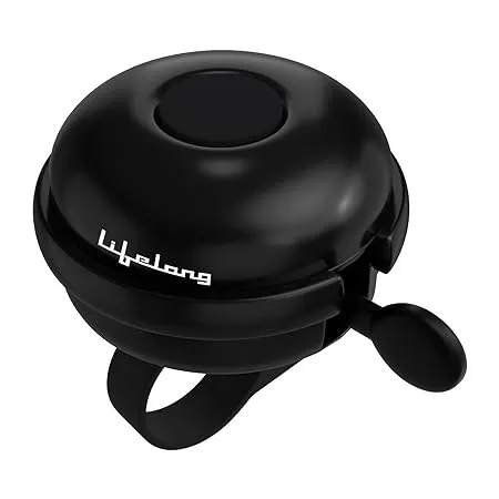 Lifelong Bicycle Bell Ultra Loud Cycle Horn Lightweight Anti Rust Cycle Bell with Easy Flip Adjustable Bicycle Bell with Crisp Clear Sound LLBCB01 Black 