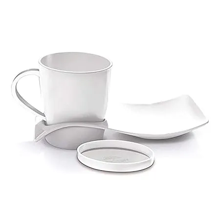 MILTON Coffee and Cookies Melamine Server Set of 3 White