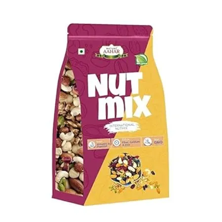 Nature Aahar Mixed Nuts and Dry Fruits Almonds cashews Green raisins Black Raisins Cranberries Dry Dates Pineapple Kiwi Strawberry Sunflower Seeds Pumpkin Seeds And Flex Seeds healthy Snacks 1 Kg 