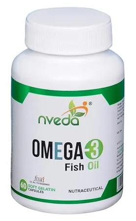 Nveda Omega 3 Fish Oil For Men and Women Omega 3 1000mg 60 Capsules with EPA DHA Omega 3 Capsule For Healthy Heart Eyes Brain Joints