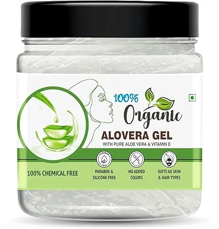 Organic 100 Aloe Vera Gel For Face with Natural Aloe Vera Vitamin E for Skin and Hair 400 g