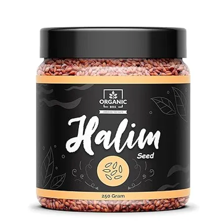 Organic Box Halim Seeds 250 gm Garden Cress Asaliya Aliv Pure Natural Haleem Seeds Halim Seeds for Eating Diwali Gift Pack