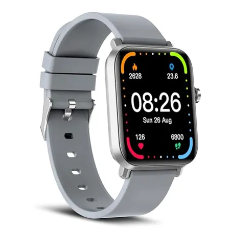 SYSKA Pluto SW250 Smart Watch Premium Metal Body 1 69 Display 200 Cloud Customizable Watch Faces Smart Notifications for Calls SMS Whatsapp with Battery Runtime Upto 10 Days Cloud Grey 