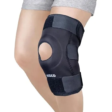 Vissco Functional Knee Support Moderate Support Knee Support for Pain Relief Knee Injury Braces for Walking Running Gym Workout Weightlifting Single XL Black 