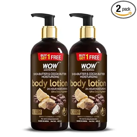 WOW Skin Science Shea Cocoa Butter Moisturizing Body Lotion 400 ml BUY 1 GET 1 FREE 